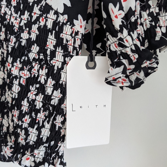 NWT Leith Black Valencia Floral Shirt - Picture 5 of 6
